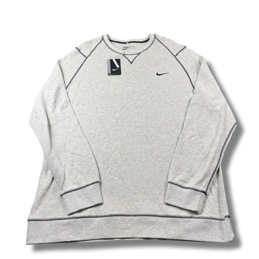 NWT 2015 Nike Golf Range Crewneck Sweatshirt Heather Birch Ivory Mens Size 2XL